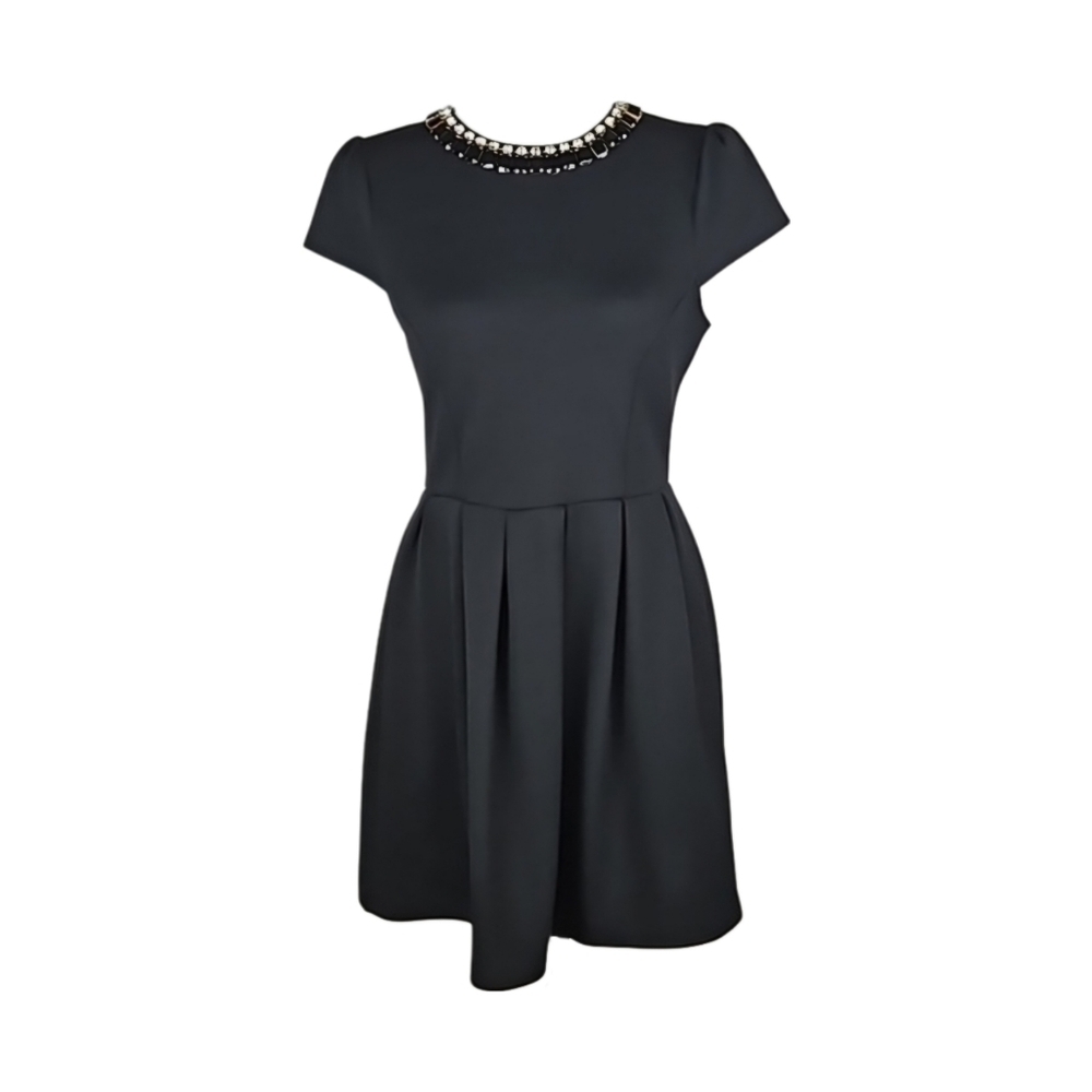 Rhinestone Embellished Little Black Dress, M